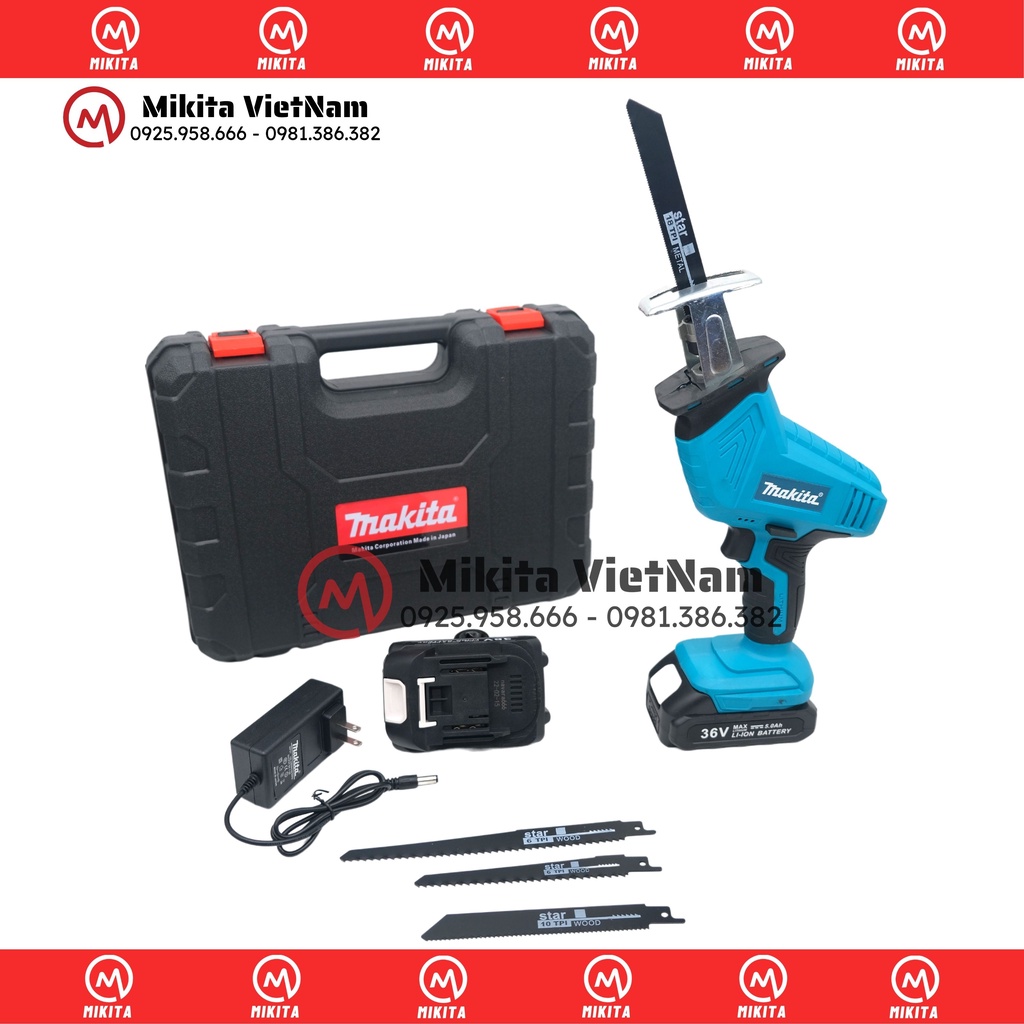 MÁY CƯA KIẾM MAKITA 36V, CHÂN PIN PHỔ THÔNG.