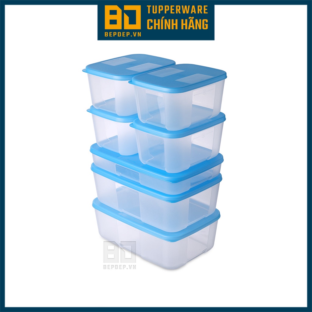 Bộ hộp trữ đông Tupperware FreezerMate Fit Set 7 - Bộ hộp BQTP ngăn đông bằng nhựa an toàn