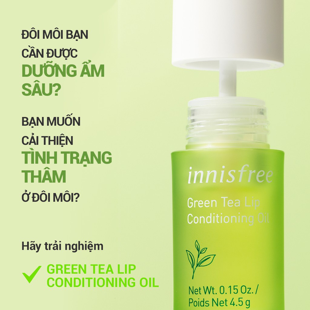 [Mã COSIF05 giảm 10% đơn 400K] Dầu dưỡng môi hương trà xanh innisfree Green Tea Lip Conditioning Oil 4.5g