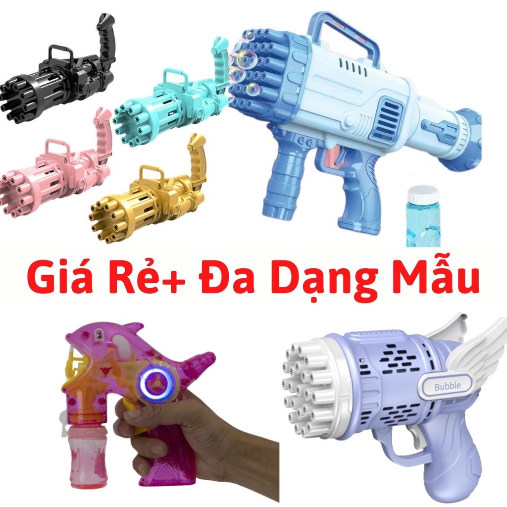Súng bắn bong bóng Xà phòng cho bé 32,36,10,8, 23 nòng Cá heo trẻ em vui chơi vận động thỏa thích kèm pin và nước tạo BB