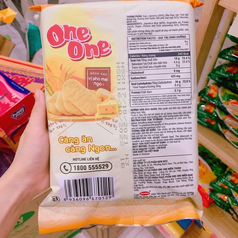 Bánh Gạo One One Vị Phô Mai Ngô Bịch 118g