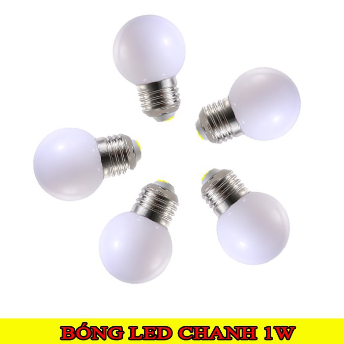CC1 Combo 5 Bóng Đèn Led bulb Chanh 1W Nhiều Màu, Đèn led Chống Nước Trang Trí Quán Cafe Sân Vườn Ngoài Trời
