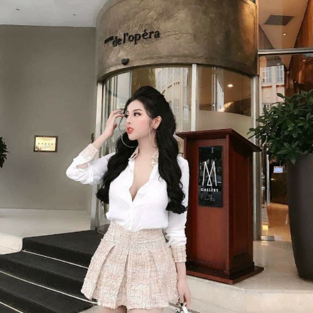 Set áo sơmi chân váy