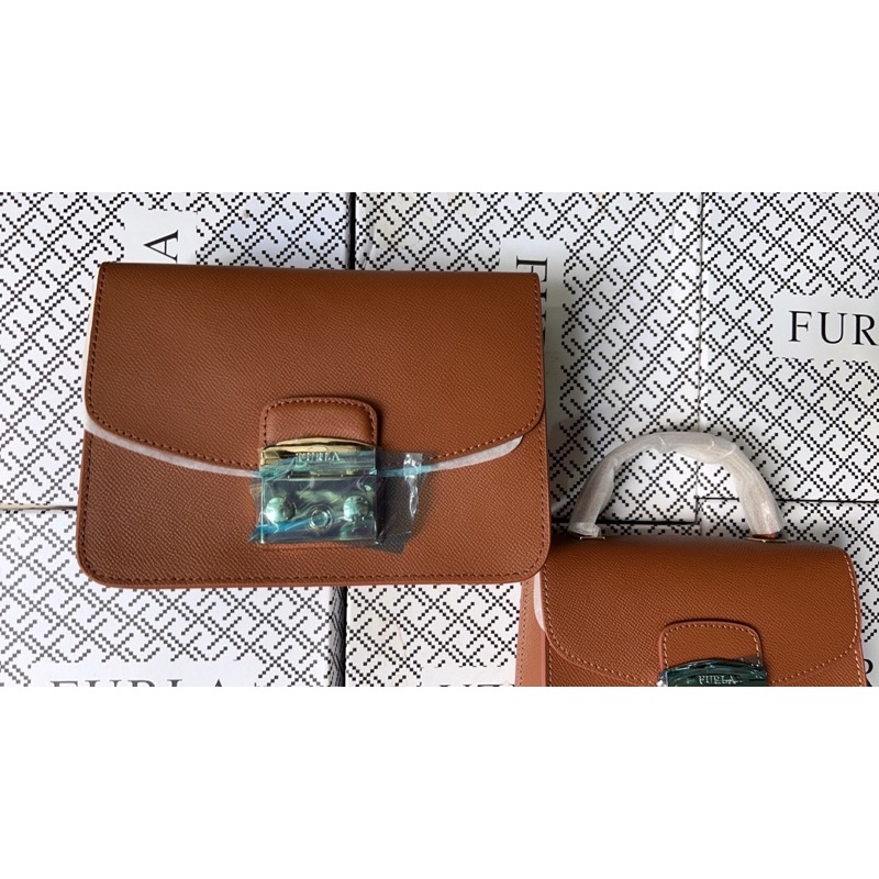 Túi furla da thật màu nâu bò
