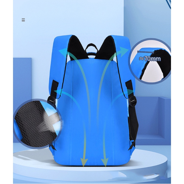 Balo Cặp sách học sinh chống gù lưng, chống thấm nước, phản quang ban đêm cho bé trai gái tiểu học lớp 2-5