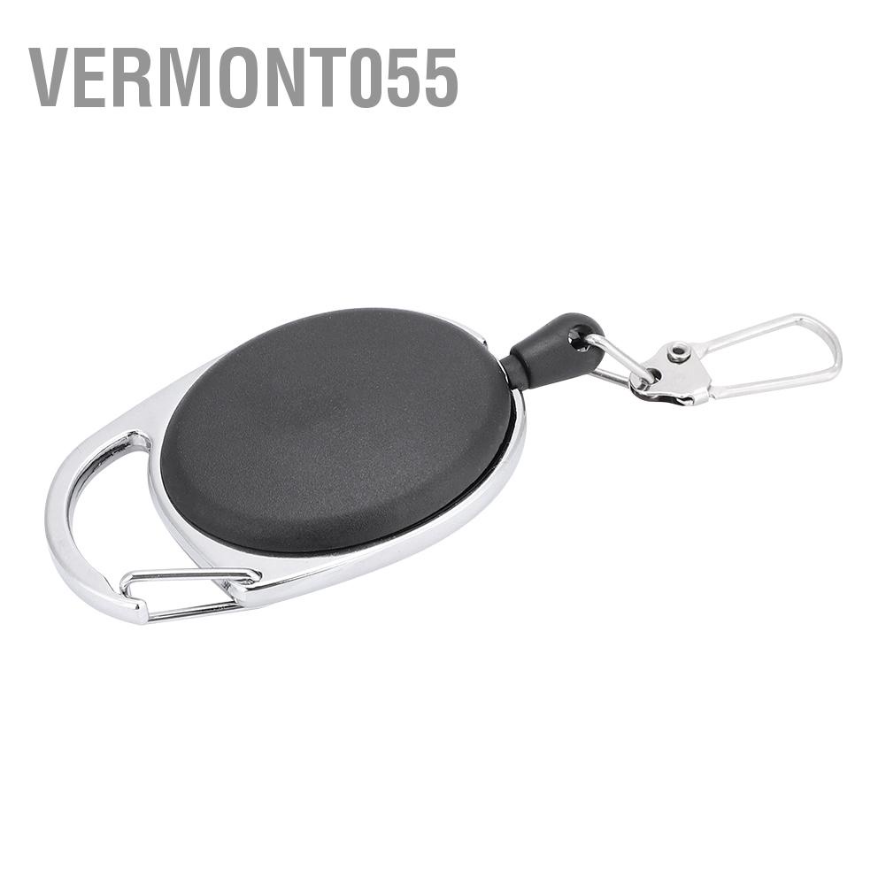 Vermont055 Outdoor Retractable Wire Keychain Anti-theft Anti-lost Key Ring Camping Tools Carabiner