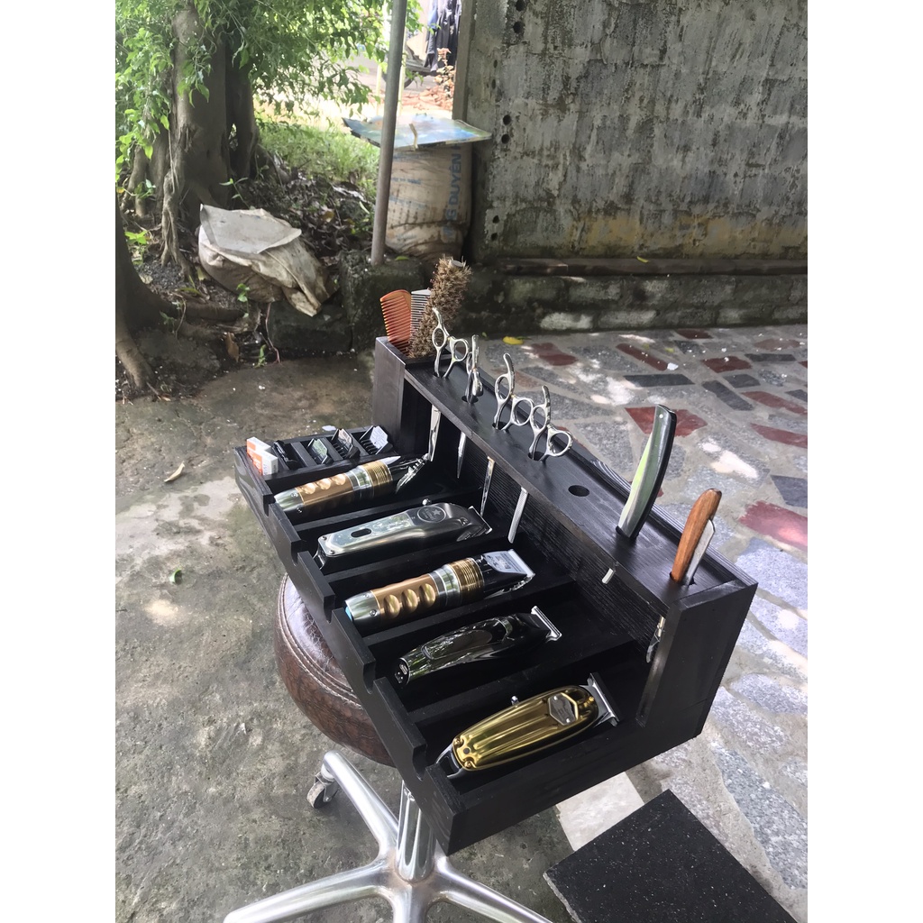 khay gỗ đựng tông đơ
