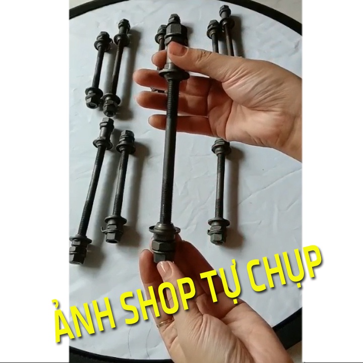 Trục trước và sau bánh xe đạp, trục côn moay ơ (Trục đặc)