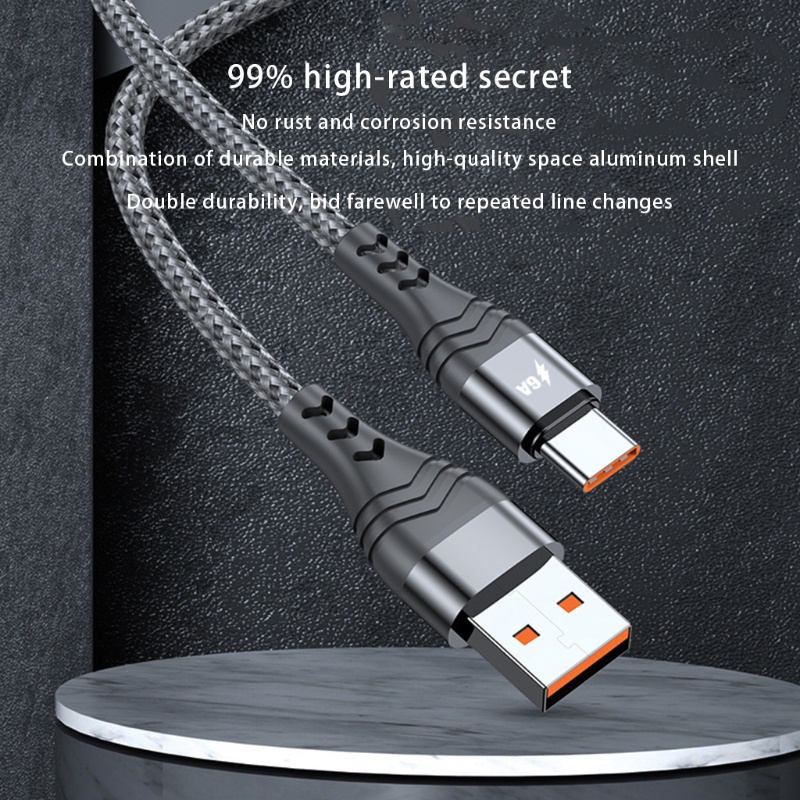 Dây Cáp Sạc Dữ Liệu USB Loại C 6A 66W Dành Cho Điện Thoại Di Động