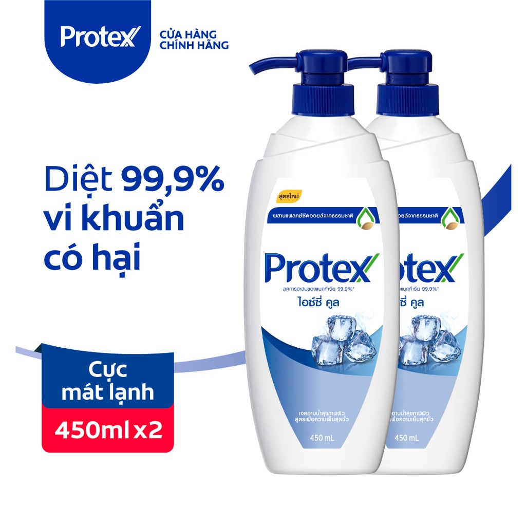 Bộ 2 Sữa tắm Protex Icy Cool cực mát lạnh diệt khuẩn 99,9% 500ml/chai