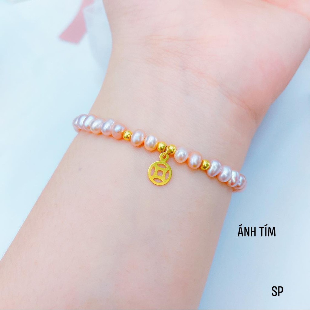 VÒNG TAY NGOC_TRAI NƯỚC NGỌT BẠC TA XI VÀNG