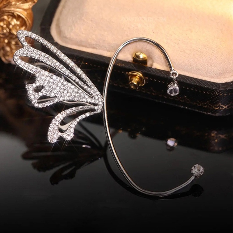 Khuyên Tai Hình Bướm Đính Đá Rhinestone Phong Cách Mới 2022