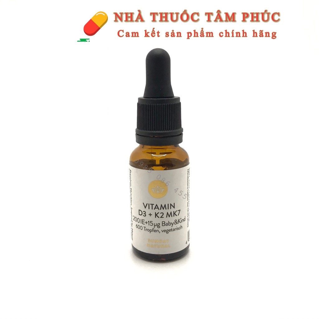 Vitamin D3 K2 Mk7 Sunday Natural 20ml Đức