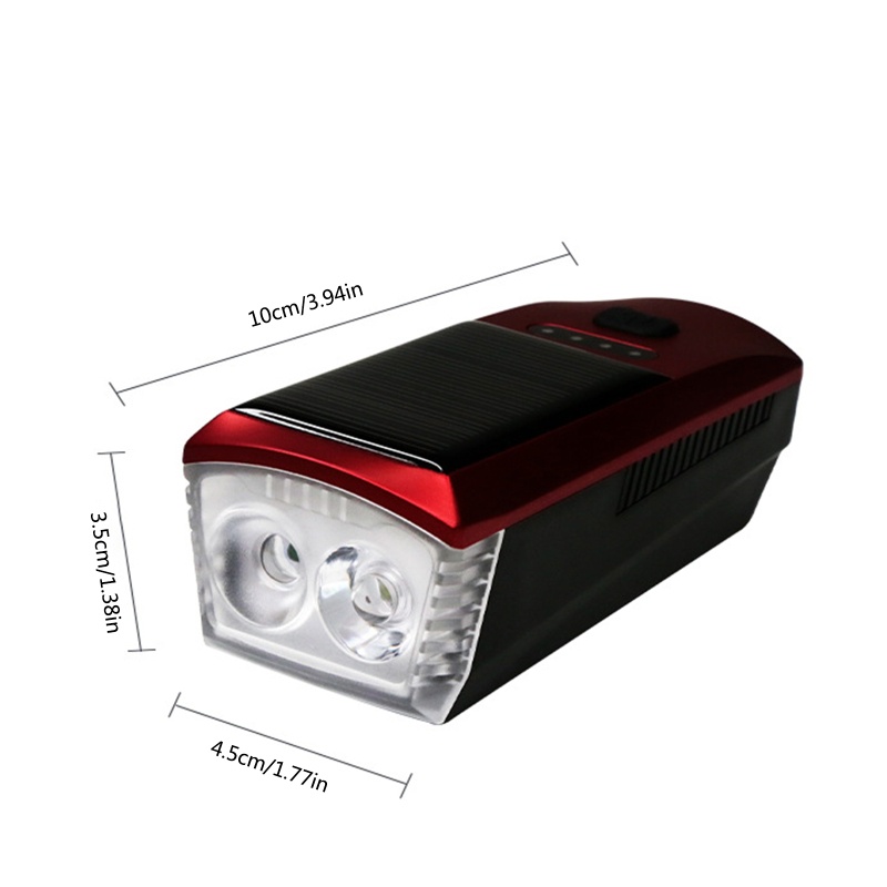Đèn Pha 2 Bóng Led Sử Dụng Năng Lượng Mặt Trời Siêu Sáng Chống Thấm Nước Cho Xe Đạp Leo Núi