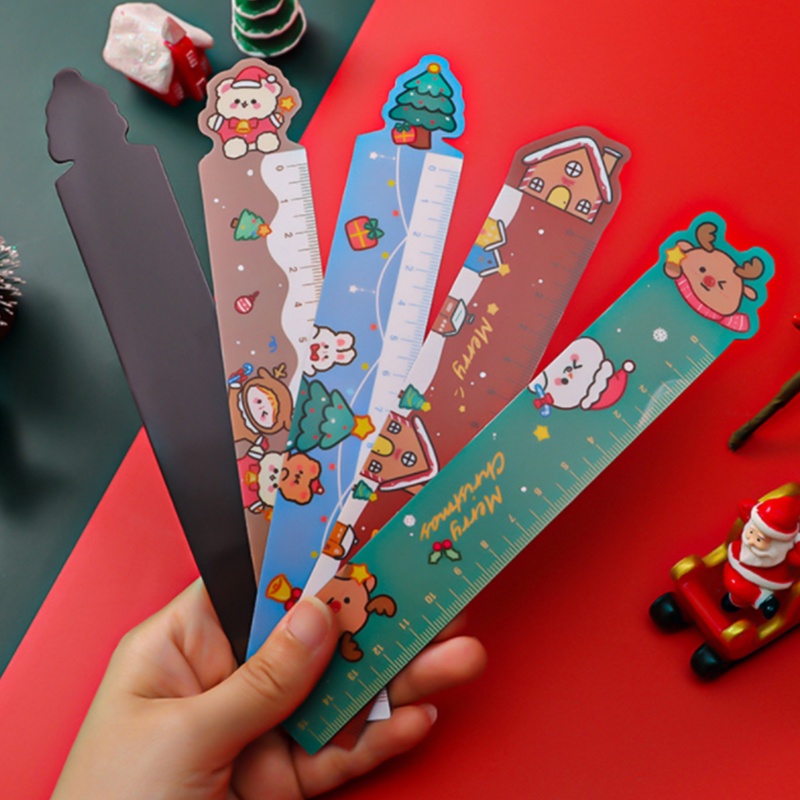 Thước đo từ tính in hình tuần lộc Noel dễ thương 15cm