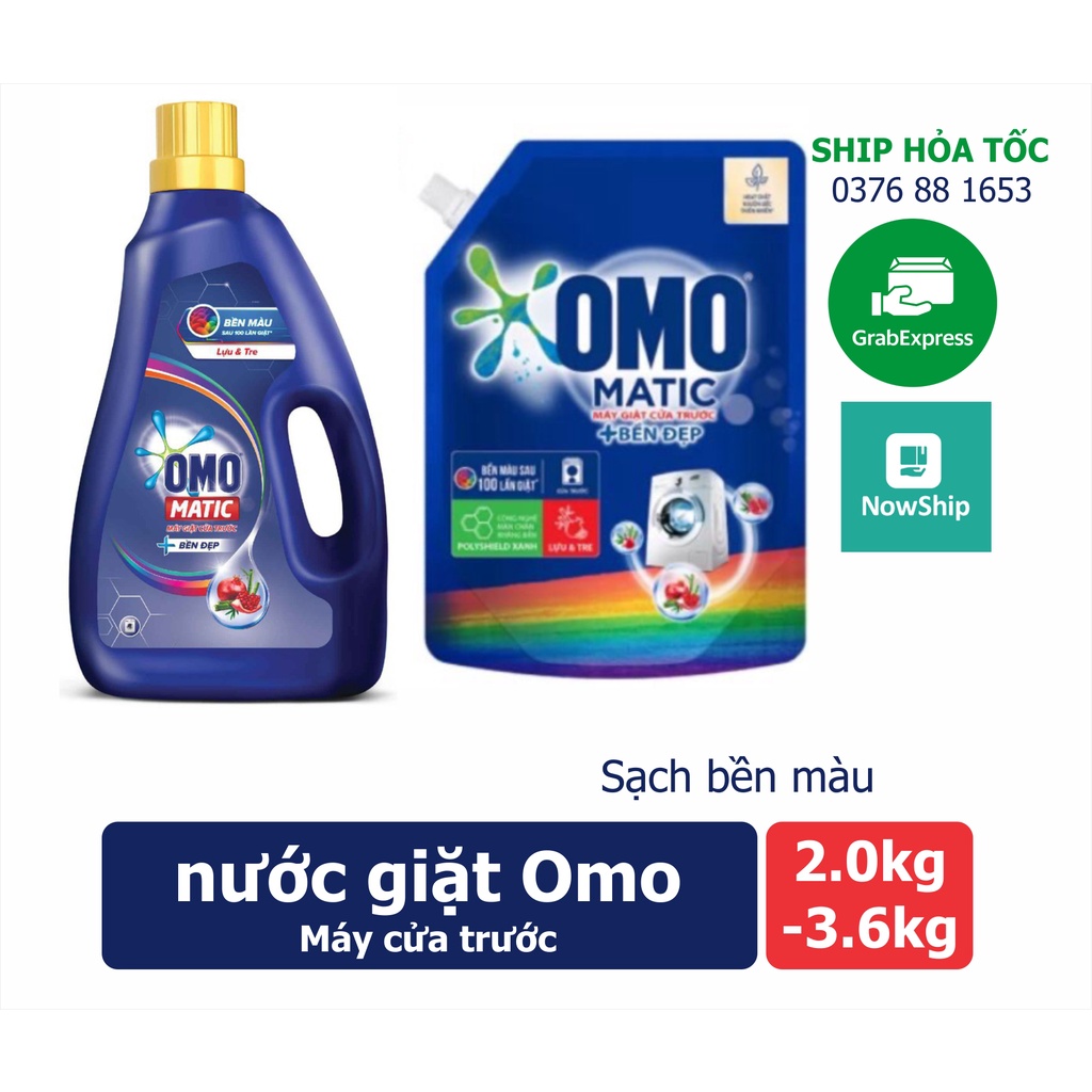 [Hỏa tốc] Nước giặt Omo cho MÁY CỬA TRƯỚC sạch bền màu trọng lượng từ 2kg đến 3.6kg