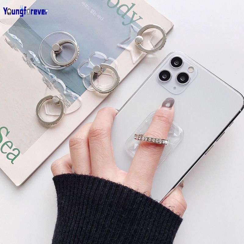 1 giá đỡ điện thoại trong suốt hình nhẫn