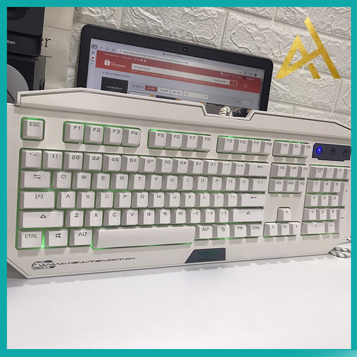 Bàn Phím Máy Tính Có Dây Gaming Giả Cơ Led Rgb Newmen GM100 Trắng Bàn Phím Laptop Keycap Xuyên Led Chơi Game
