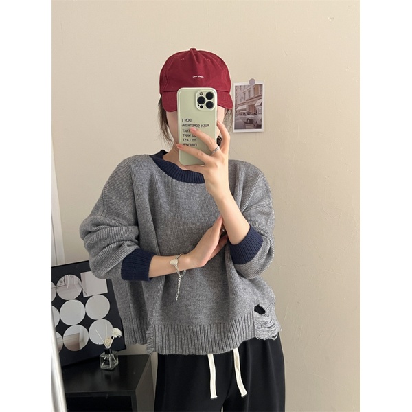 Áo Len Nữ Dài Tay Cổ Tròn Thời Trang Hàn