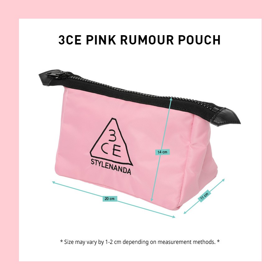 Túi Đựng Mỹ Phẩm 3CE Pink Rumour Pouch 20x14x11cm