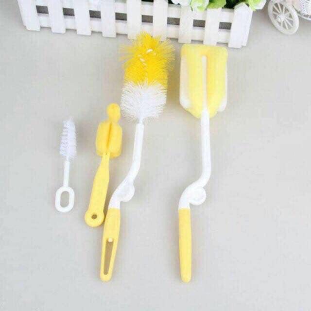 Bộ cọ bình cho bé  𝑭𝒓𝒆𝒆𝒔𝒉𝒊𝒑  Bộ cọ rửa bình sữa và núm ty 4 chi tiết MOONSHIP