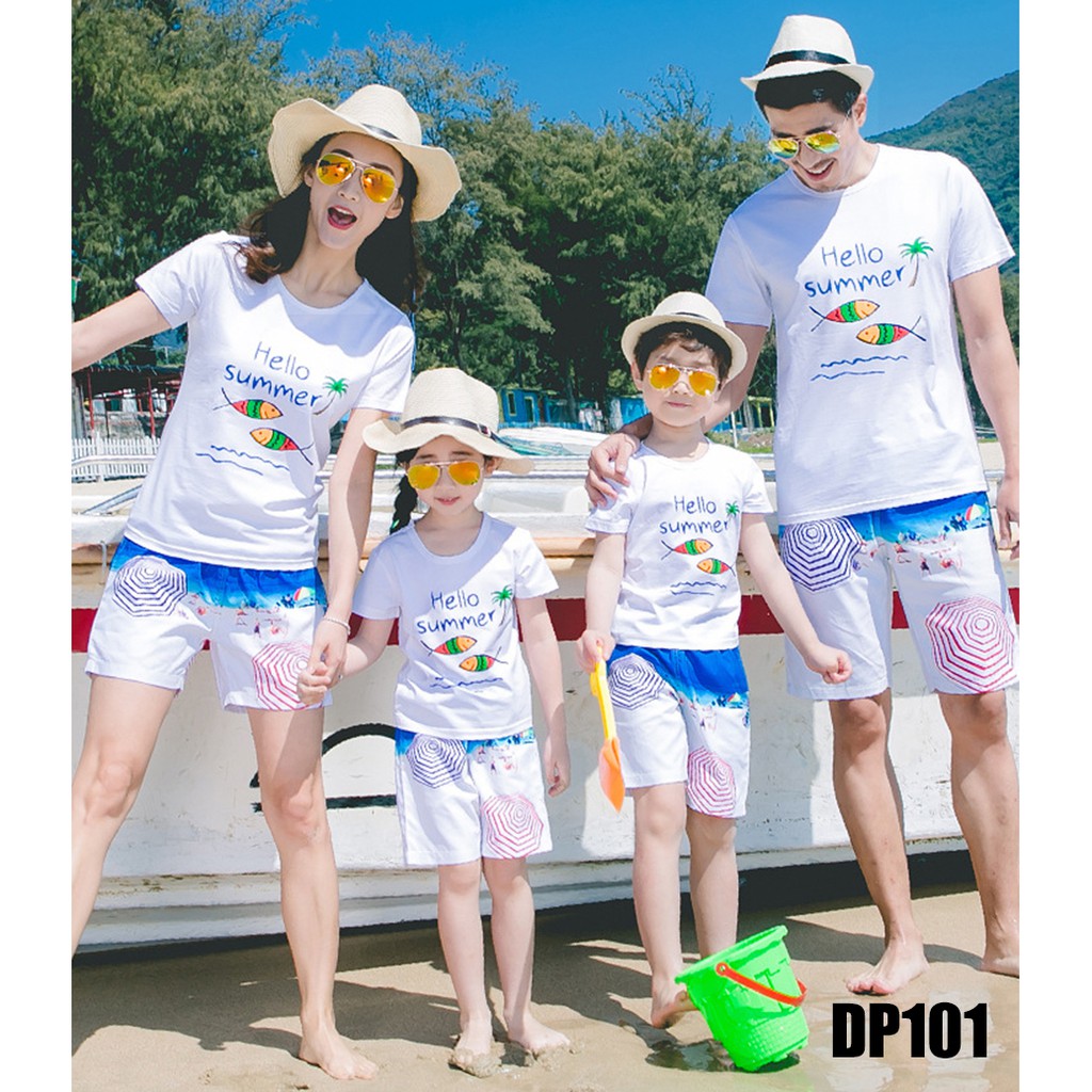 Áo gia đình, áo thun gia đình đồng phục Taiga chất cotton in hình cực kute mã dp101