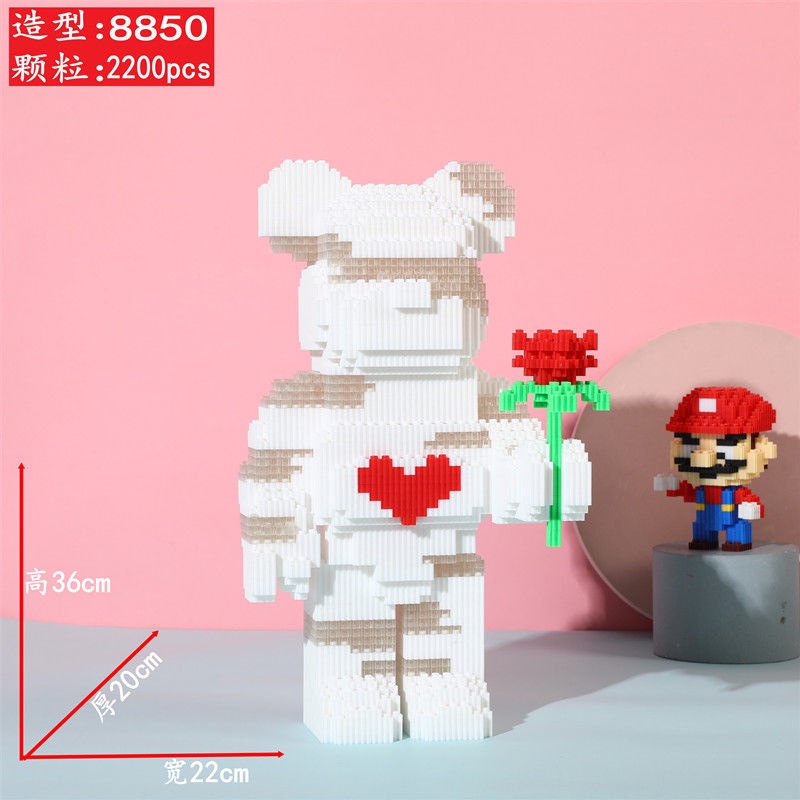 Bearbrick Đồ chơi lego lắp ráp hình chú gấu 36cm độc đáo