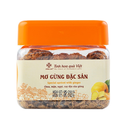 Ô mai  Mơ gừng đặc sản Hồng Lam - Vị chua mặn ngọt dẻo gừng - Hộp/gói
