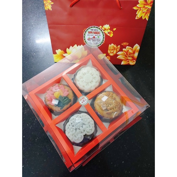 set 10 hộp mica và túi giấy( không kèm hộp con, dây nơ)