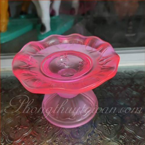 🕯  Chân đèn hoa LƯU LY (đế kê đèn bàn thờ) 10cm*7.5cm