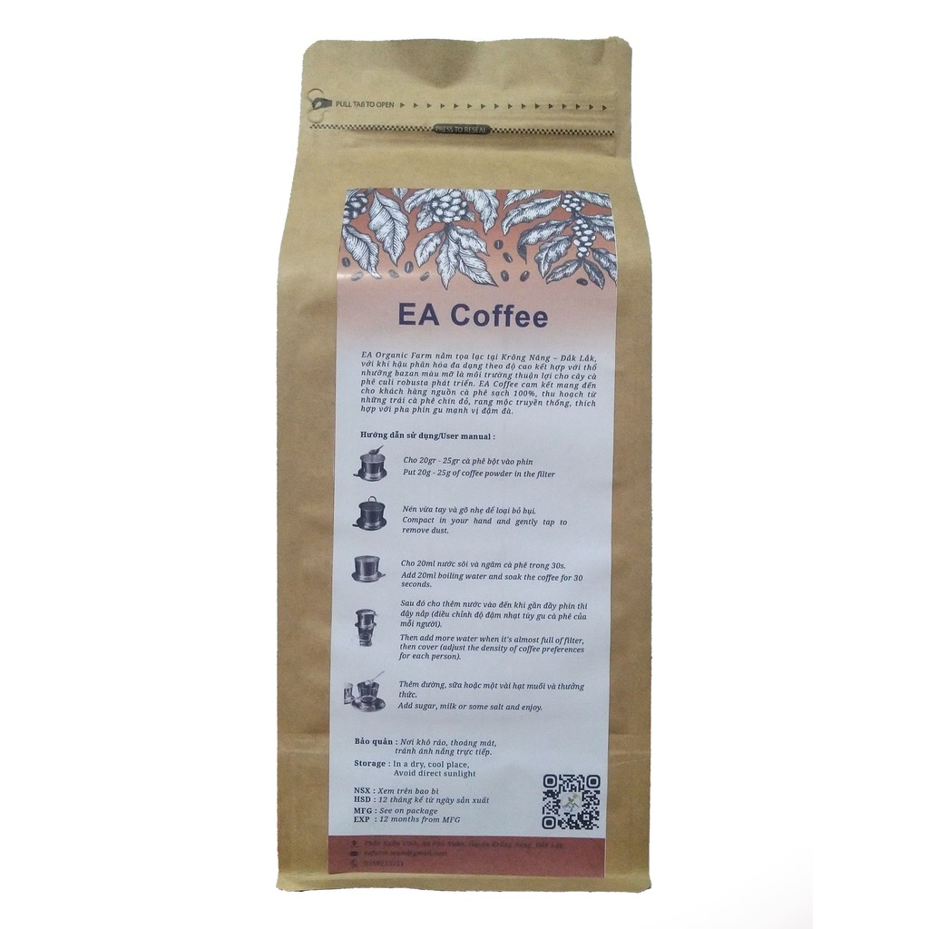 Cà Phê Robusta & Culi Mix 2 - Công thức rang xay đặc biệt - Nguyên chất - Vị đắng đậm, hương thơm quyến rũ