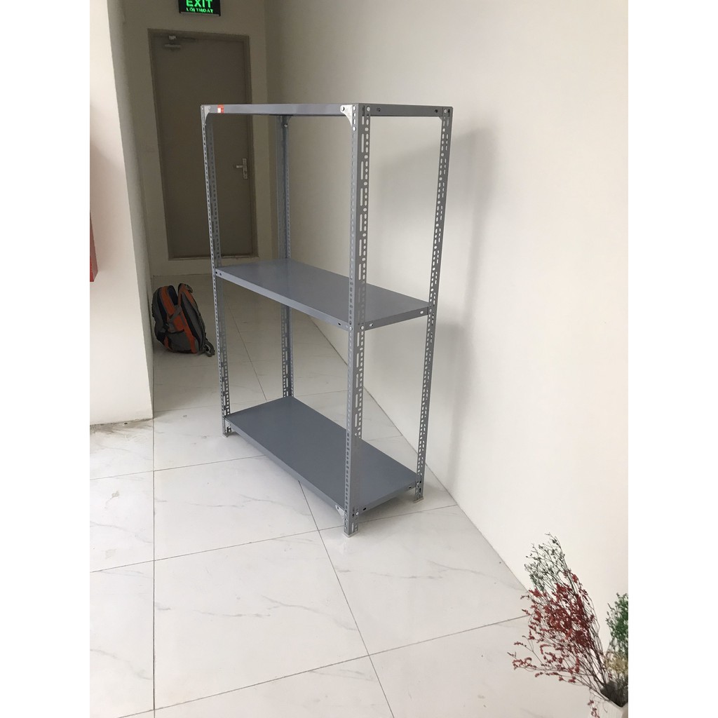 Kệ sắt v lỗ trưng bày lắp ghép đa năng, kệ kho hàng gia dụng 3 tầng . KT: Dài 60cm,80cm,100cm,120cm. Rộng 30cm.Cao 60cm