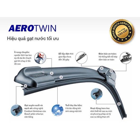 Gạt mưa ô tô chính hãng bosch chất liệu cao su mềm tự nhiên