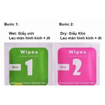 Giấy Lau Kính Điện Thoại 1 &amp; 2 - Bộ Giấy Lau Vệ Sinh Màn Hình &amp; Kính Cường Lực Điện Thoại Cao Cấp