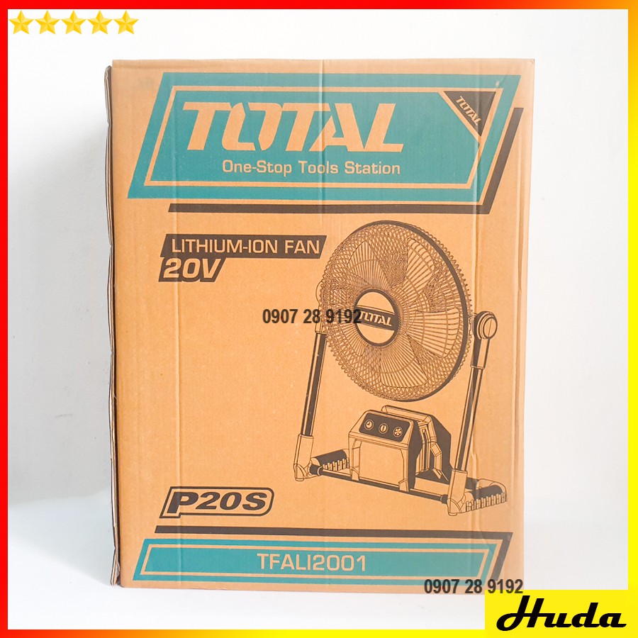20V Quạt máy dùng pin Total TFALI2001 ( KÈM THEO PIN VÀ CỤC SẠC 20V) uio