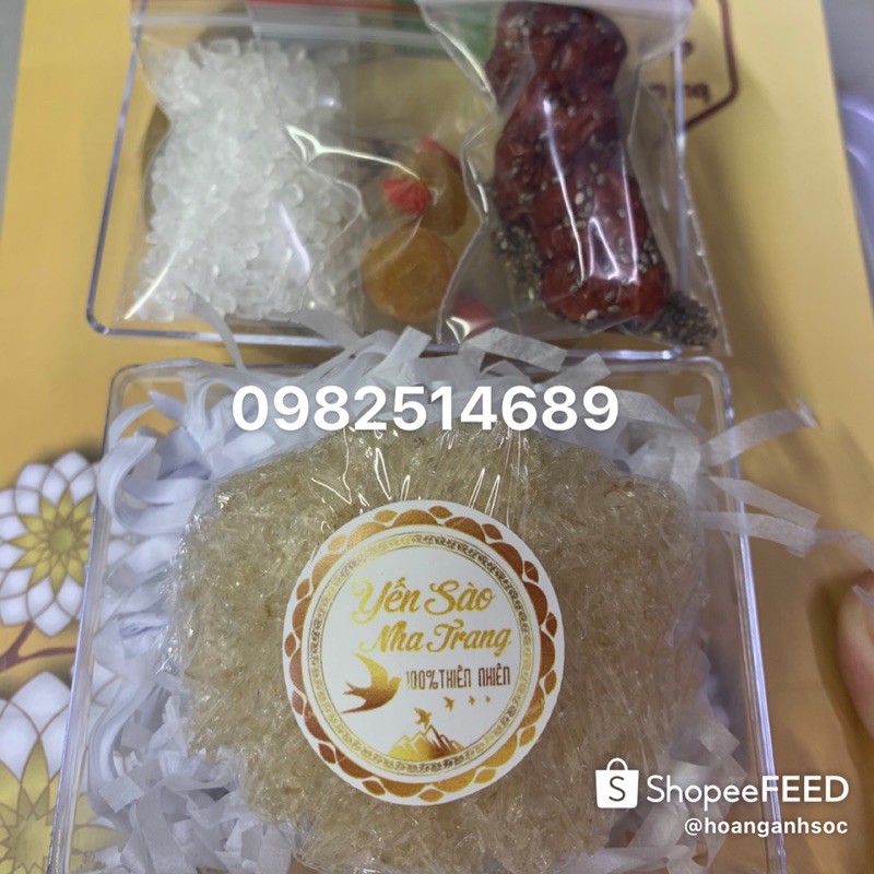 [Mã GROSALE2703 giảm 8% đơn 250K] Yến sào nha trang.10g yến vụn tổ + táo+ đường phèn