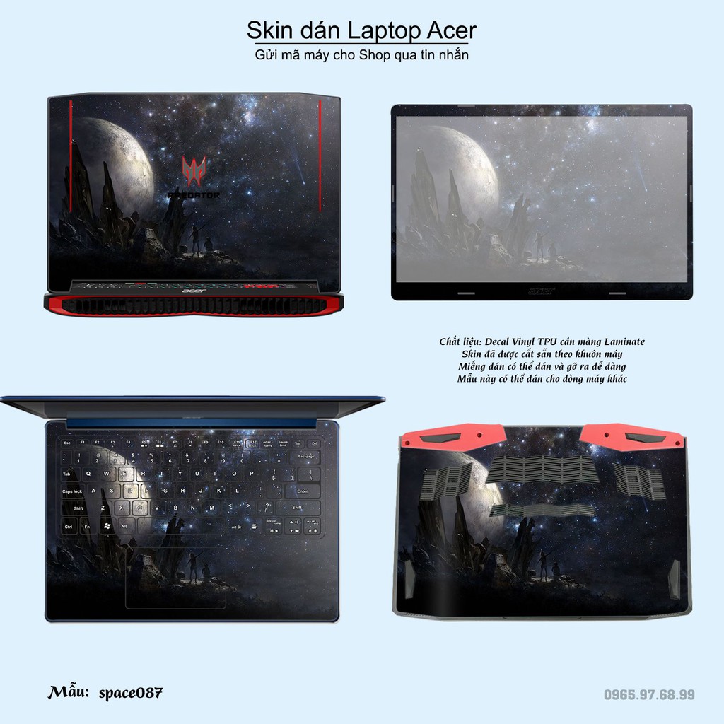 Skin dán Laptop Acer in hình không gian _nhiều mẫu 15 (inbox mã máy cho Shop)