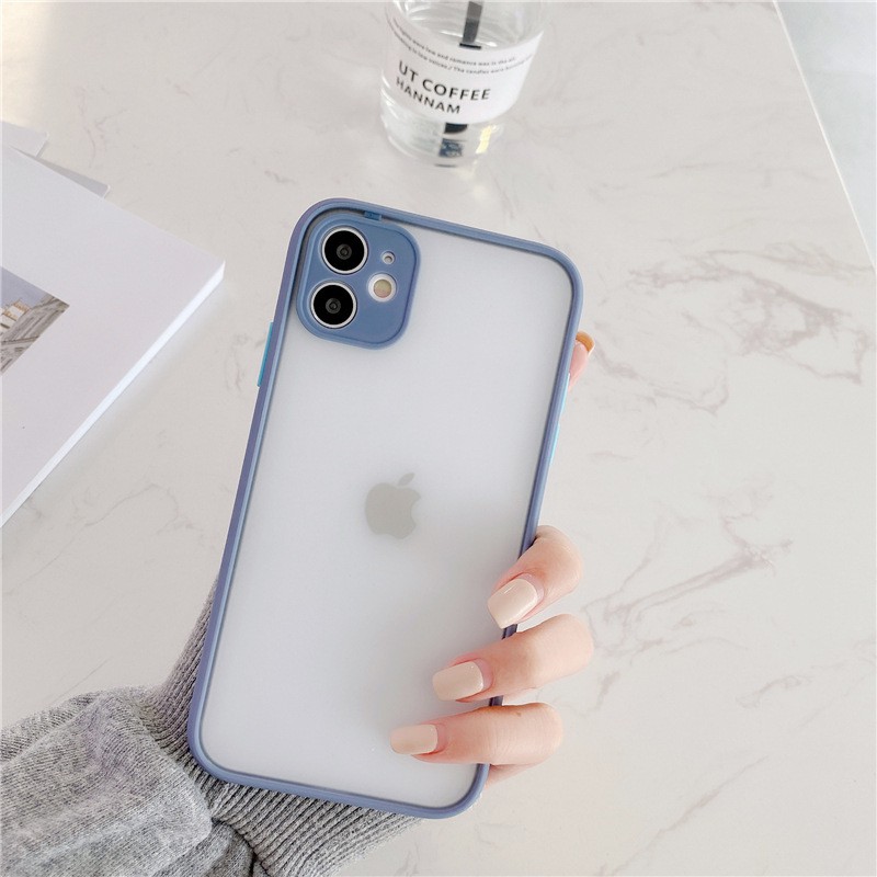 Ốp lưng Iphone lưng nhám viền màu - iphone 6/6plus/6s/6s plus/ 7/ 7plus/ 8/ 8plus/x/xs/ xs max/ 11/ 11 promax/12 /12