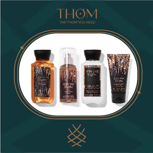 INTO THE NIGHT | MINI SET TRAVEL SIZE Tắm Dưỡng Xịt Thơm Toàn Thân Bath & Body Works