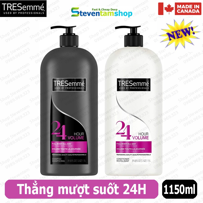 Dầu gội, xả TRESemme 1,15 lít dưỡng tóc thẳng mượt suốt 24H