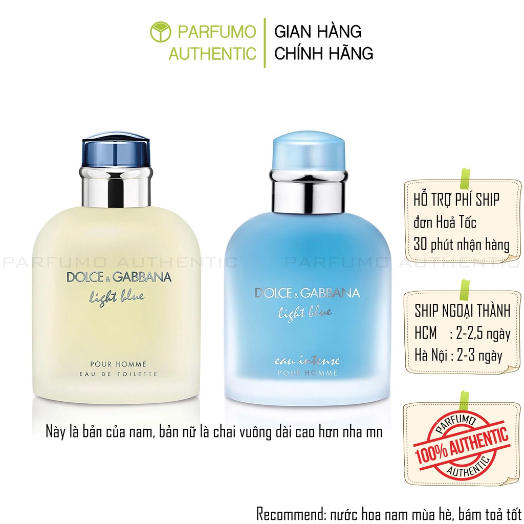 Nước hoa D&G Light Blue intense và edt pour homme