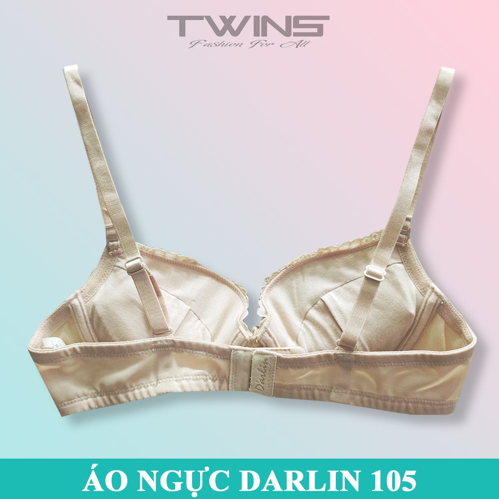 Áo lót nữ ren nâng ngực Darlin 105 mút cotton dày mềm mịn có gọng cúp xéo size 32-34-36-38