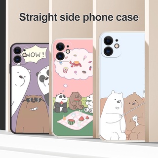 Ốp Điện Thoại Silicon Cạnh Thẳng Hình Gấu Dễ Thương Cho Samsung S22 PLUS Ultra A10S A02S A03S M02S J6 J4 PLUS Prime H164