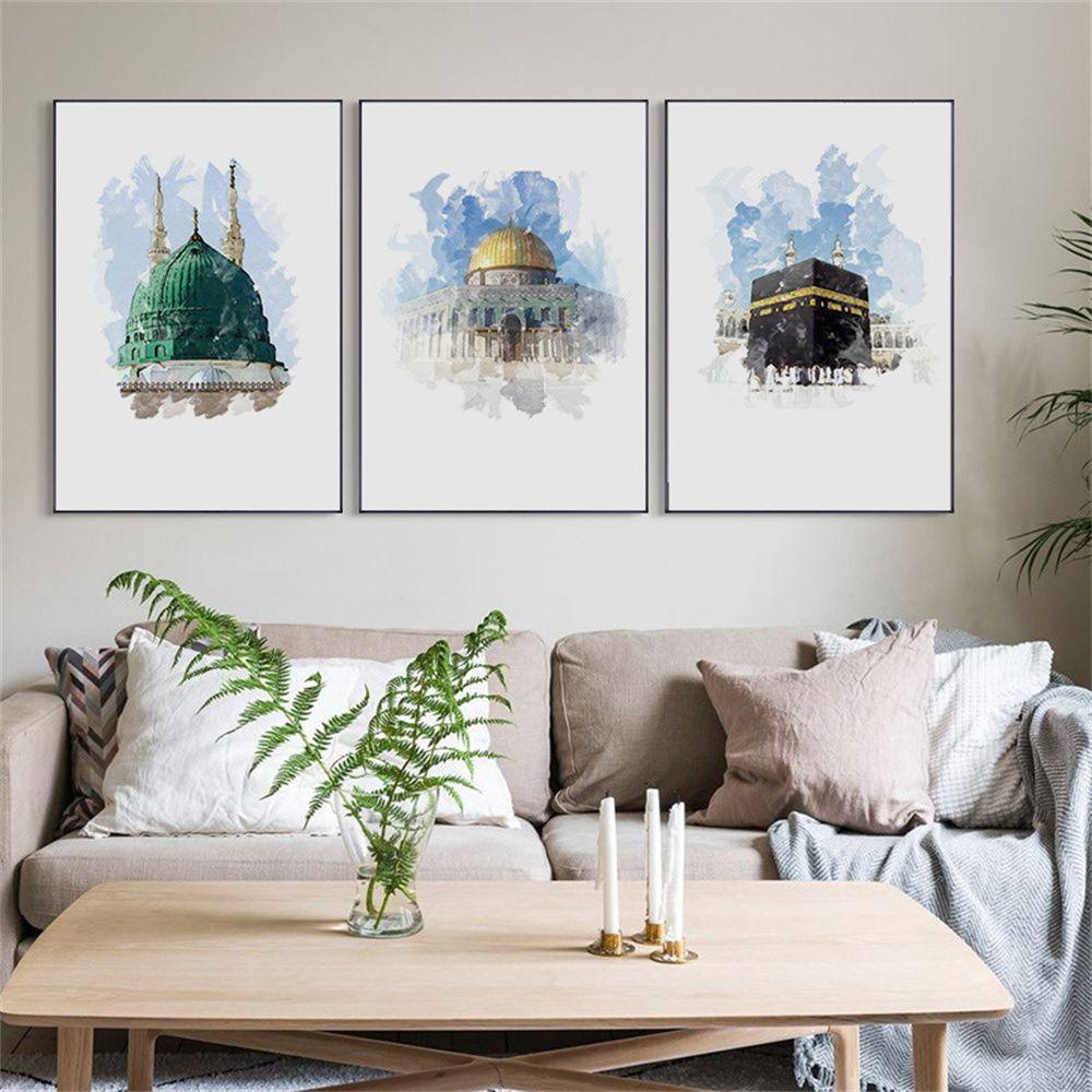 Tranh Vải Canvas Treo Tường Trang Trí Phong Cách Hồi Giáo Độc Đáo