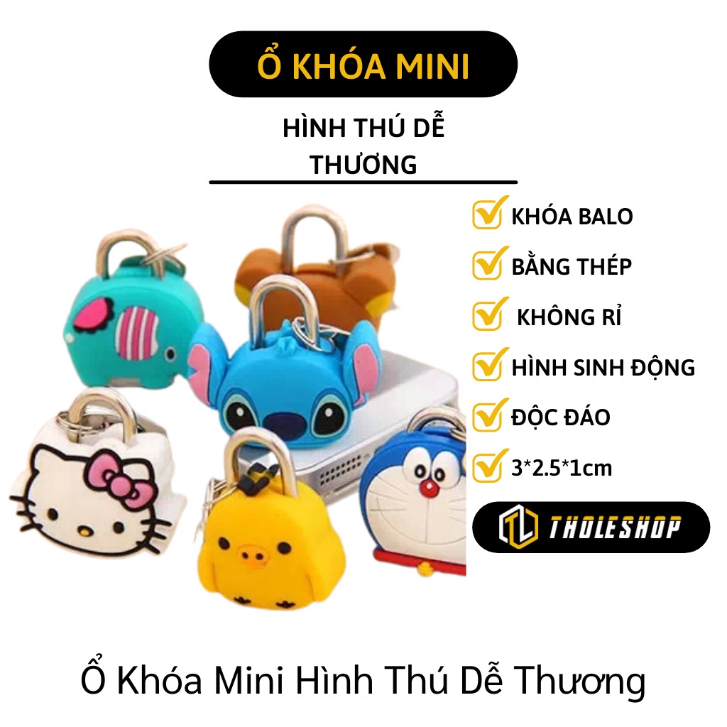 Ổ khóa vali - Ổ Khóa Mini Hình Thú Dễ Thương, chuyên dùng khóa balo, vali, túi xách 5666