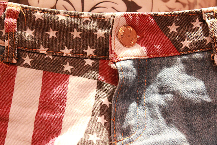 Sexy Ladies Star Stripe Low Waist Hollow Hot Shorts Casual Beach Street Jeans