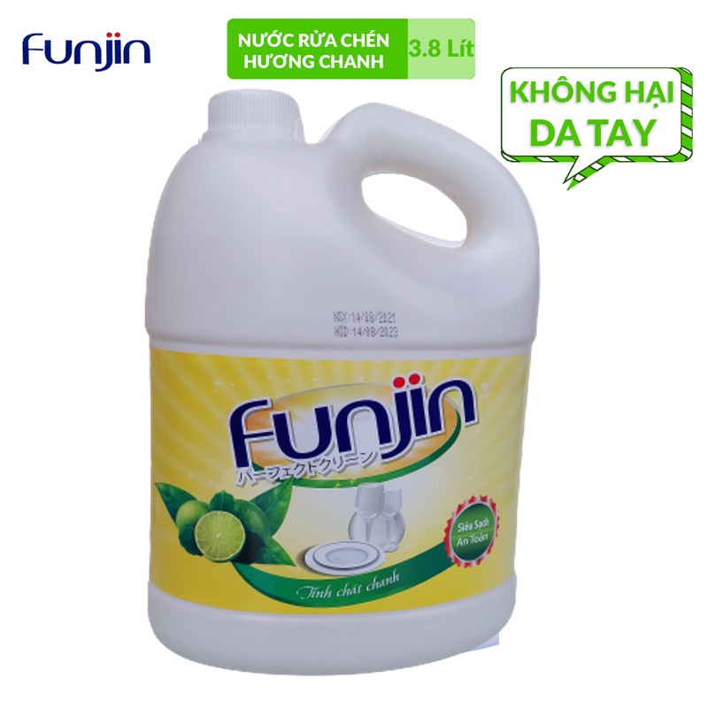 [Mã LTP50 giảm 50000 đơn 150000] Nước rửa chén Funjin chính hãng 3,8L sạch kin kít, không hại da tay