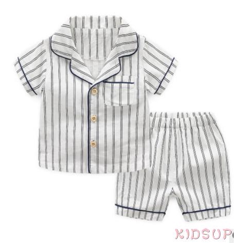 Bộ đồ ngủ tay ngắn vải cotton thiết kế dễ thương thời trang cao cấp cho bé