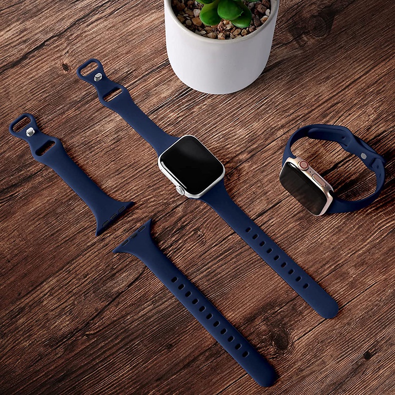 Dây Đeo Thay Thế Bằng Silicone Chất Lượng Cao 44/45MM Cho Đồng Hồ Apple Watch 7 S7 iwatch7/6/SE/5/4/3