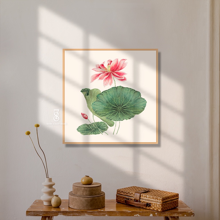 Tranh Canvas | Sen 1FSLOTU002 | Tranh Căng Khung Cao Cấp | Tặng Kèm Đinh Đa Năng
